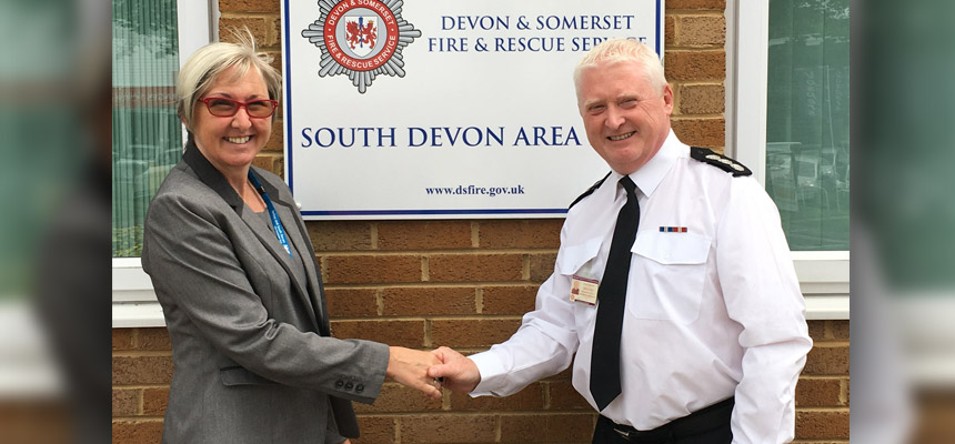 Photo: Lorraine Webber, Associate Director of Nursing for Community Services with Dave Roddy, lead for the Fire Service