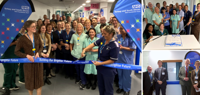 Image: Key partners involved in the project and staff who will work on the unit celebrate the opening of Torbay Hospital's new Acute Medical Unit (AMU).