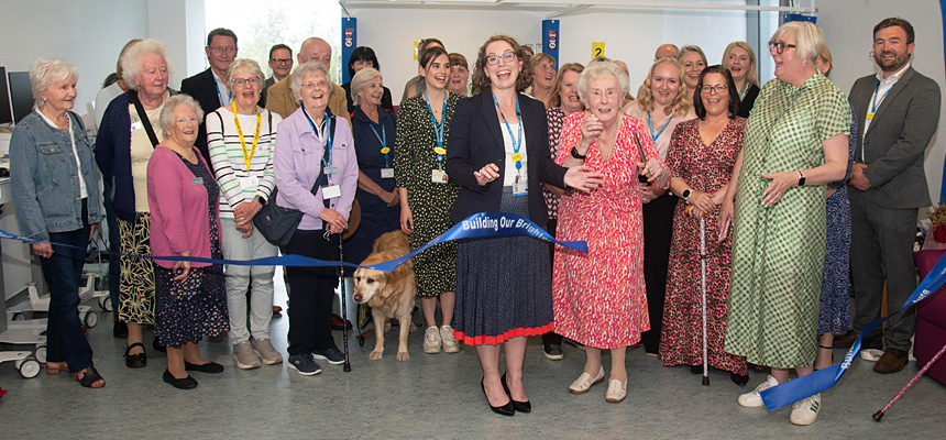 Former patient, Maureen Purdy officially opening the The Harbour Same Day Emergency Care service based in Newton Abbot