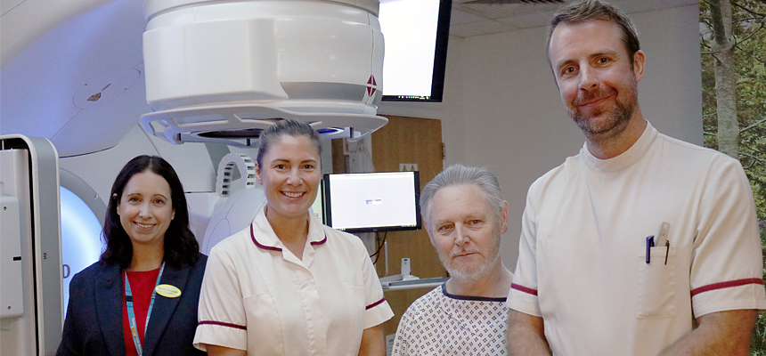 Photo: Stephen Dwyer-Lapthorne with the Radiology Team at Torbay and South Devon NHS Foundation Trust.