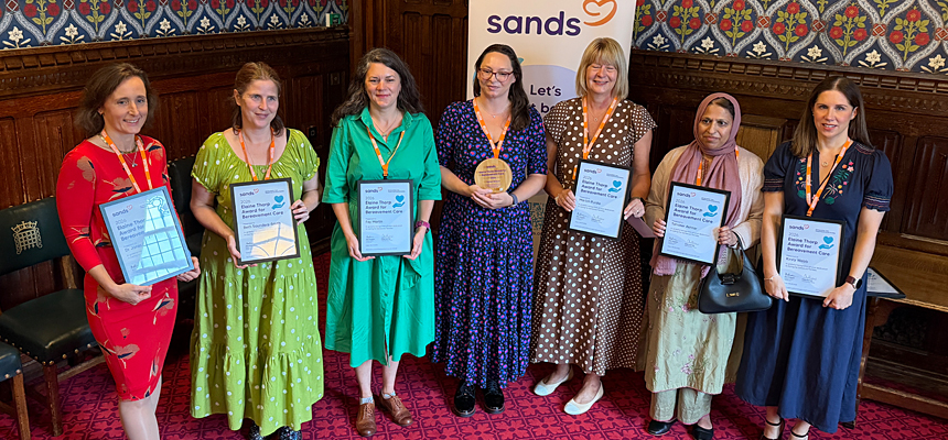 Fay Martin at the Sands Baby Loss Awards at alongside seven other midwives and health professionals from across the country, after they were shortlisted for the Elaine Thorp Award for Bereavement Care 2026.