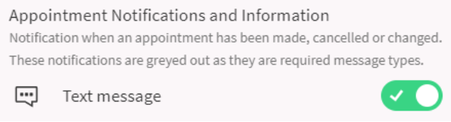 MY CARE Appointments Notifications and Information section