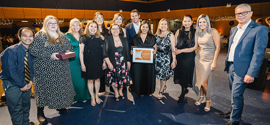 Colleagues from George Earle Ward being presented with their Our People's Choice Team award