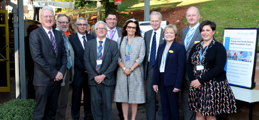 Photo: Mairead McAlinden, Chief Executive of Torbay and South Devon NHS Foundation Trust with others