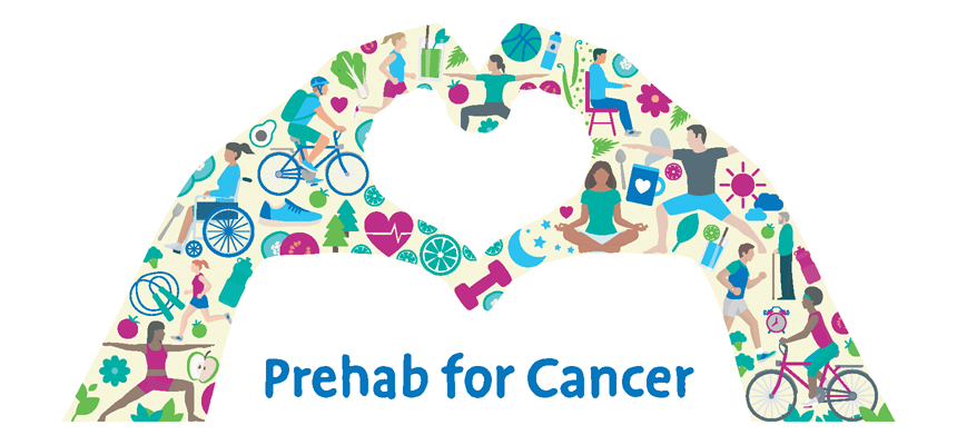 Graphic: Prehab for Cancer logo - Hand shapes forming heart