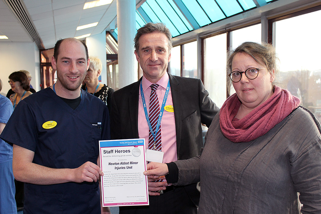 Steven Jack and Emma Scott from Newton Abbot MIU with Medical Director Rob Dyer