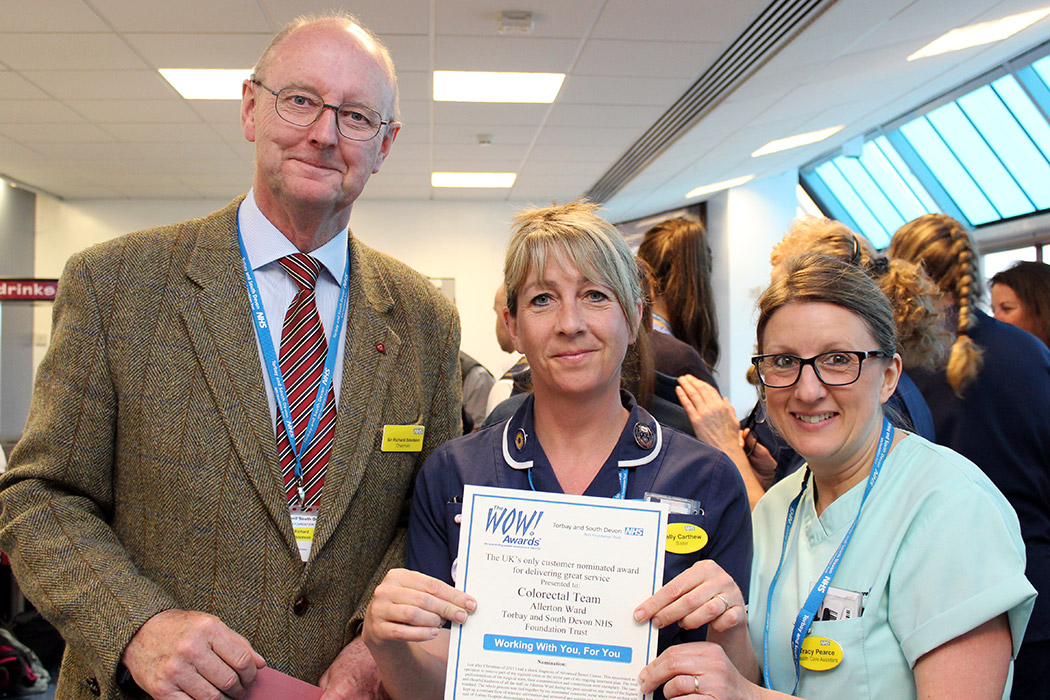 Staff from the Colorectal Team Allerton Ward with Chairman Sir Richard Ibbotson